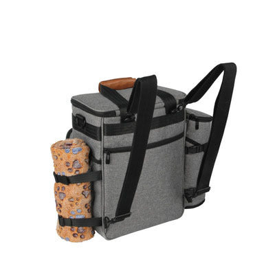 On-the-Go Pet Feeder Bag – Travel Food Carrier with Storage & Bowls