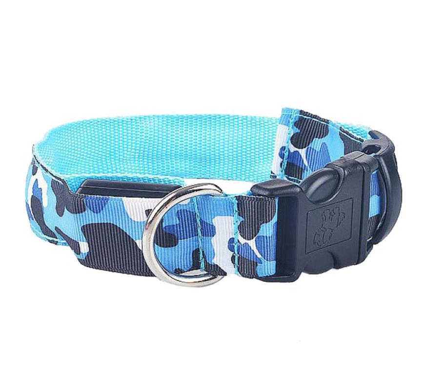 GlowGuard Camo Dog Collar – Light Up Your Pet’s Night Adventures!