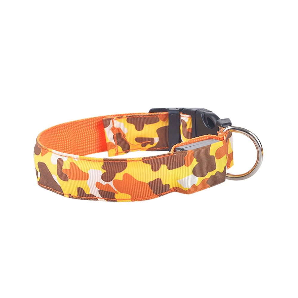 GlowGuard Camo Dog Collar – Light Up Your Pet’s Night Adventures!