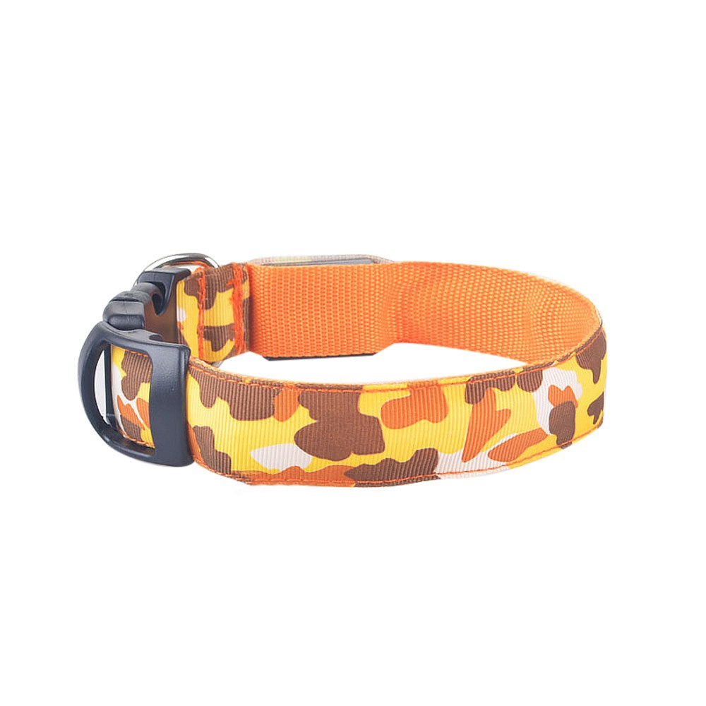 GlowGuard Camo Dog Collar – Light Up Your Pet’s Night Adventures!