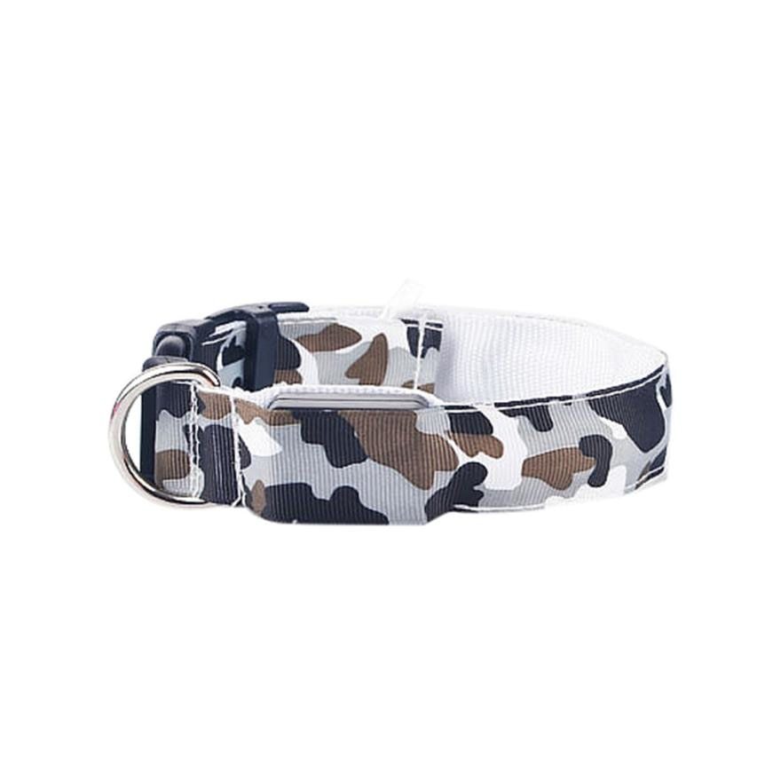 GlowGuard Camo Dog Collar – Light Up Your Pet’s Night Adventures!