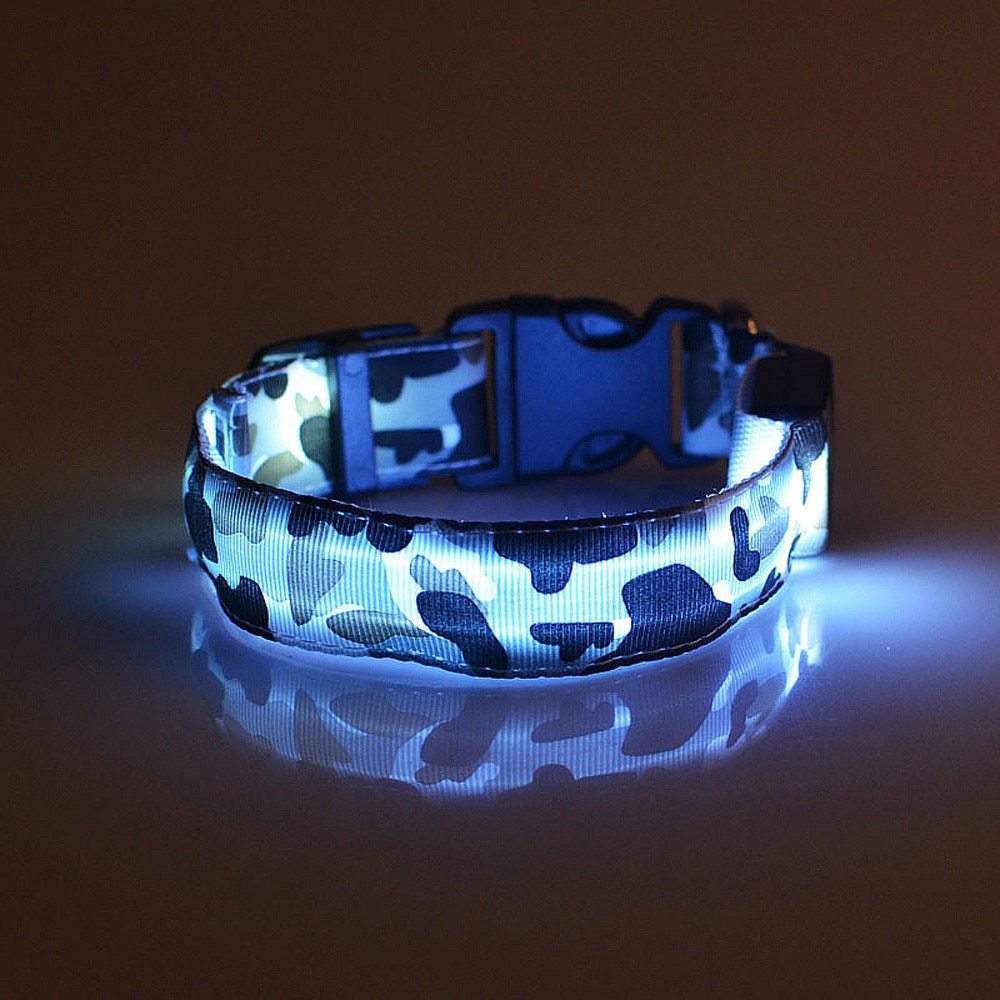 GlowGuard Camo Dog Collar – Light Up Your Pet’s Night Adventures!