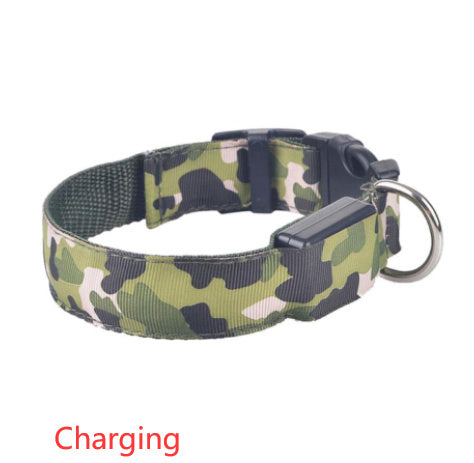 GlowGuard Camo Dog Collar – Light Up Your Pet’s Night Adventures!