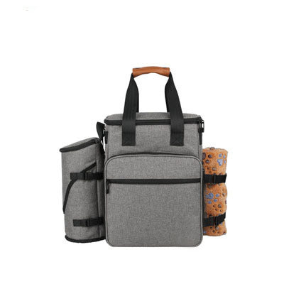 On-the-Go Pet Feeder Bag – Travel Food Carrier with Storage & Bowls