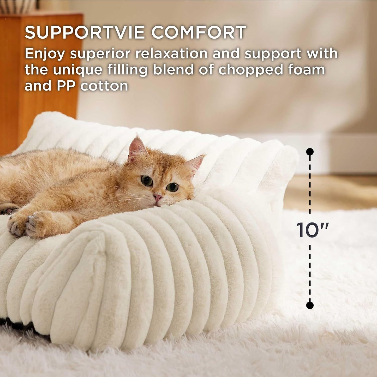 Plush Pet Lounger with Removable Cover — Bedsure Corduroy Pet Couch