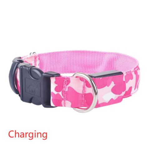 GlowGuard Camo Dog Collar – Light Up Your Pet’s Night Adventures!