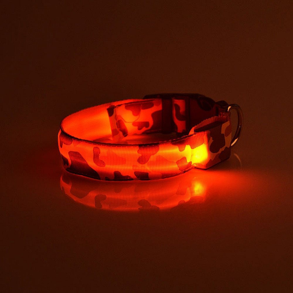 GlowGuard Camo Dog Collar – Light Up Your Pet’s Night Adventures!