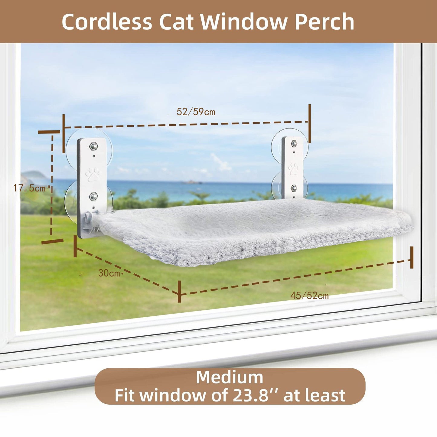 Window Lounge Cat Hammock – Foldable Cordless Perch for Sunny Views
