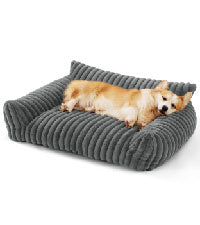 Plush Pet Lounger with Removable Cover — Bedsure Corduroy Pet Couch