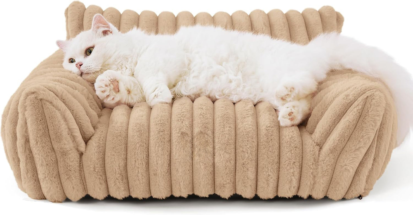 Plush Pet Lounger with Removable Cover — Bedsure Corduroy Pet Couch