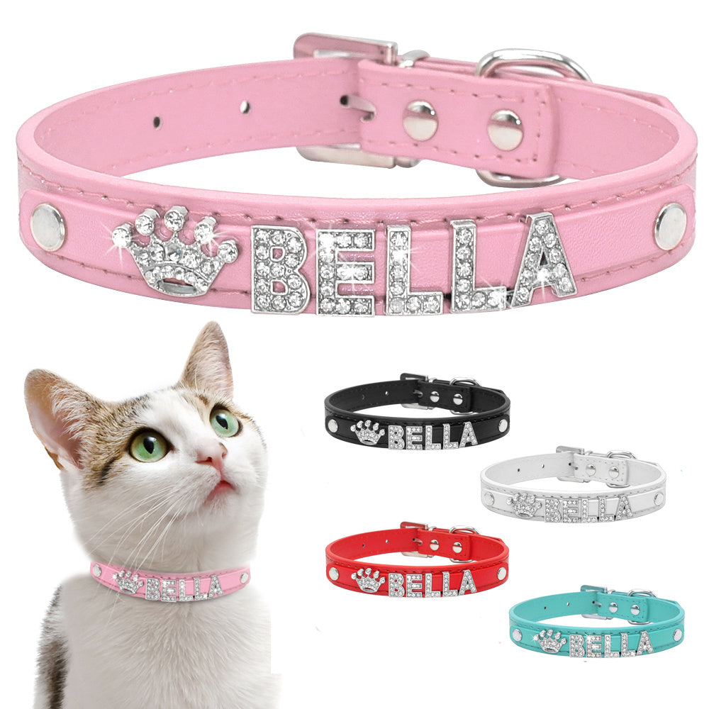 Customized Cat, Puppy and Small Dog Breed Collar Rhinestone.